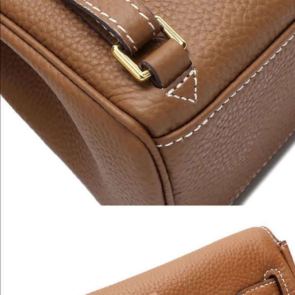 New Camel High Quality Genuine Leather Backpack Shoulder Bag Rucksack Travel - Picture 4 of 16